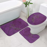 Hawaiian Whales Polynesian Art Motifs Bathroom Set Purple Color - Polynesian Pride