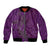 Hawaiian Whales Polynesian Art Motifs Bomber Jacket Purple Color - Polynesian Pride
