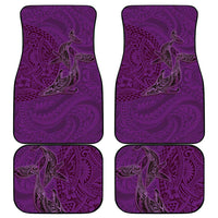 Hawaiian Whales Polynesian Art Motifs Car Mats Purple Color - Polynesian Pride