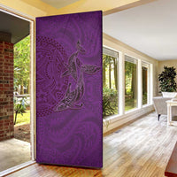 Hawaiian Whales Polynesian Art Motifs Door Cover Purple Color - Polynesian Pride