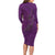 Hawaiian Whales Polynesian Art Motifs Family Matching Long Sleeve Bodycon Dress and Hawaiian Shirt Purple Color - Polynesian Pride