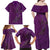 Hawaiian Whales Polynesian Art Motifs Family Matching Off Shoulder Maxi Dress and Hawaiian Shirt Purple Color - Polynesian Pride