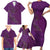 Hawaiian Whales Polynesian Art Motifs Family Matching Short Sleeve Bodycon Dress and Hawaiian Shirt Purple Color - Polynesian Pride