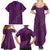 Hawaiian Whales Polynesian Art Motifs Family Matching Summer Maxi Dress and Hawaiian Shirt Purple Color - Polynesian Pride