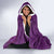 Hawaiian Whales Polynesian Art Motifs Hooded Blanket Purple Color - Polynesian Pride