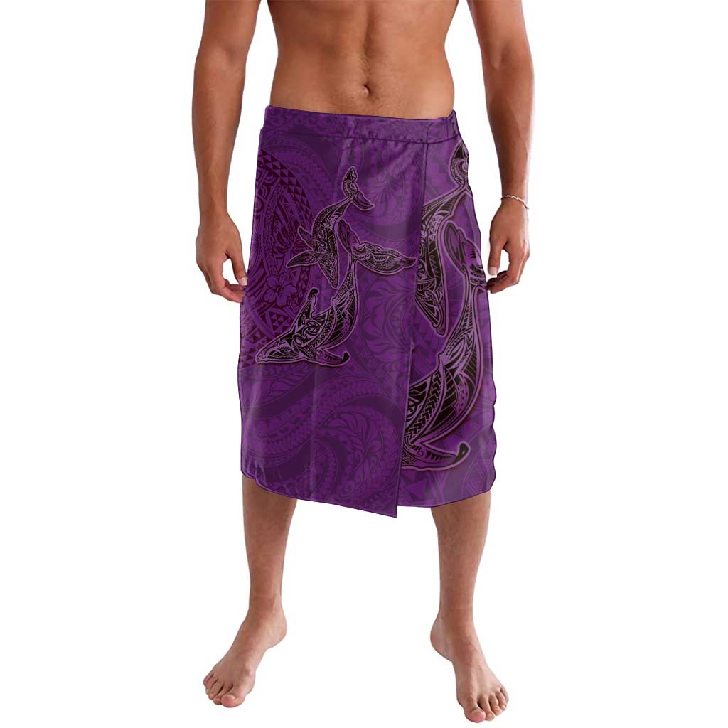 Hawaiian Whales Polynesian Art Motifs Lavalava Purple Color - Polynesian Pride
