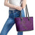 Hawaiian Whales Polynesian Art Motifs Leather Tote Bag Purple Color - Polynesian Pride