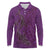 Hawaiian Whales Polynesian Art Motifs Long Sleeve Polo Shirt Purple Color - Polynesian Pride