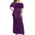 Hawaiian Whales Polynesian Art Motifs Off Shoulder Maxi Dress Purple Color - Polynesian Pride