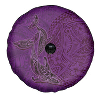 Hawaiian Whales Polynesian Art Motifs Spare Tire Cover Purple Color - Polynesian Pride