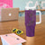 Hawaiian Whales Polynesian Art Motifs Tumbler With Handle Purple Color - Polynesian Pride