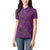 Hawaiian Whales Polynesian Art Motifs Women Polo Shirt Purple Color - Polynesian Pride