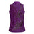 Hawaiian Whales Polynesian Art Motifs Women Sleeveless Polo Shirt Purple Color - Polynesian Pride