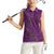 Hawaiian Whales Polynesian Art Motifs Women Sleeveless Polo Shirt Purple Color - Polynesian Pride