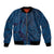 Hawaiian Whales Polynesian Art Motifs Bomber Jacket Blue Color - Polynesian Pride