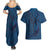 Hawaiian Whales Polynesian Art Motifs Couples Matching Summer Maxi Dress and Hawaiian Shirt Blue Color - Polynesian Pride