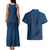 Hawaiian Whales Polynesian Art Motifs Couples Matching Tank Maxi Dress and Hawaiian Shirt Blue Color - Polynesian Pride