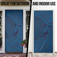 Hawaiian Whales Polynesian Art Motifs Door Cover Blue Color - Polynesian Pride