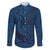 Hawaiian Whales Polynesian Art Motifs Family Matching Mermaid Dress and Hawaiian Shirt Blue Color - Polynesian Pride