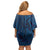 Hawaiian Whales Polynesian Art Motifs Family Matching Off Shoulder Short Dress and Hawaiian Shirt Blue Color - Polynesian Pride