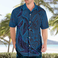Hawaiian Whales Polynesian Art Motifs Hawaiian Shirt Blue Color - Polynesian Pride