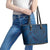 Hawaiian Whales Polynesian Art Motifs Leather Tote Bag Blue Color - Polynesian Pride
