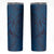 Hawaiian Whales Polynesian Art Motifs Skinny Tumbler Blue Color - Polynesian Pride