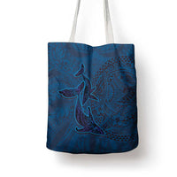 Hawaiian Whales Polynesian Art Motifs Tote Bag Blue Color - Polynesian Pride