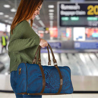 Hawaiian Whales Polynesian Art Motifs Travel Bag Blue Color - Polynesian Pride