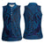 Hawaiian Whales Polynesian Art Motifs Women Sleeveless Polo Shirt Blue Color - Polynesian Pride