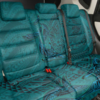 Hawaiian Whales Polynesian Art Motifs Back Car Seat Cover Turquoise Color - Polynesian Pride