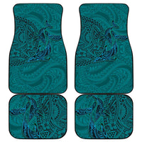 Hawaiian Whales Polynesian Art Motifs Car Mats Turquoise Color - Polynesian Pride