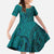 Hawaiian Whales Polynesian Art Motifs Family Matching Mermaid Dress and Hawaiian Shirt Turquoise Color - Polynesian Pride