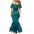 Hawaiian Whales Polynesian Art Motifs Family Matching Mermaid Dress and Hawaiian Shirt Turquoise Color - Polynesian Pride