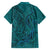 Hawaiian Whales Polynesian Art Motifs Family Matching Off Shoulder Short Dress and Hawaiian Shirt Turquoise Color - Polynesian Pride