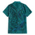 Hawaiian Whales Polynesian Art Motifs Family Matching Short Sleeve Bodycon Dress and Hawaiian Shirt Turquoise Color - Polynesian Pride