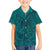 Hawaiian Whales Polynesian Art Motifs Family Matching Short Sleeve Bodycon Dress and Hawaiian Shirt Turquoise Color - Polynesian Pride