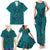 Hawaiian Whales Polynesian Art Motifs Family Matching Tank Maxi Dress and Hawaiian Shirt Turquoise Color - Polynesian Pride