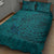 Hawaiian Whales Polynesian Art Motifs Quilt Bed Set Turquoise Color - Polynesian Pride