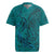 Hawaiian Whales Polynesian Art Motifs Rugby Jersey Turquoise Color - Polynesian Pride