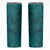 Hawaiian Whales Polynesian Art Motifs Skinny Tumbler Turquoise Color - Polynesian Pride