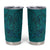 Hawaiian Whales Polynesian Art Motifs Tumbler Cup Turquoise Color - Polynesian Pride