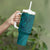 Hawaiian Whales Polynesian Art Motifs Tumbler With Handle Turquoise Color - Polynesian Pride