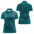 Hawaiian Whales Polynesian Art Motifs Women Polo Shirt Turquoise Color - Polynesian Pride