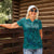 Hawaiian Whales Polynesian Art Motifs Women Polo Shirt Turquoise Color - Polynesian Pride