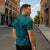 Hawaiian Whales Polynesian Art Motifs Zipper Polo Shirt Turquoise Color - Polynesian Pride