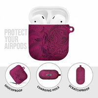 Hawaiian Whales Polynesian Art Motifs AirPods Case Pink Color - Polynesian Pride