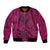 Hawaiian Whales Polynesian Art Motifs Bomber Jacket Pink Color - Polynesian Pride