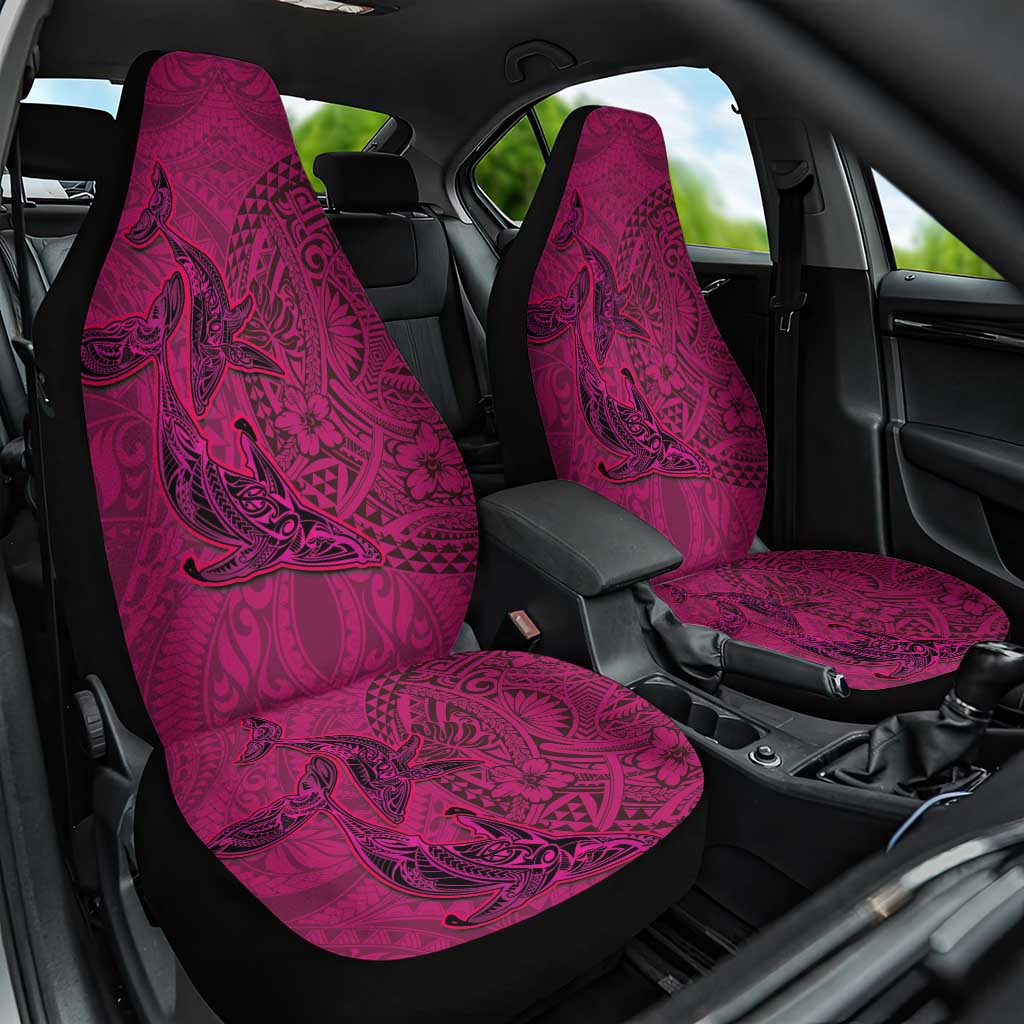 Hawaiian Whales Polynesian Art Motifs Car Seat Cover Pink Color - Polynesian Pride