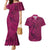 Hawaiian Whales Polynesian Art Motifs Couples Matching Mermaid Dress and Hawaiian Shirt Pink Color - Polynesian Pride